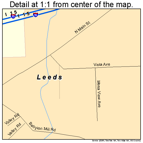 Leeds, Utah road map detail