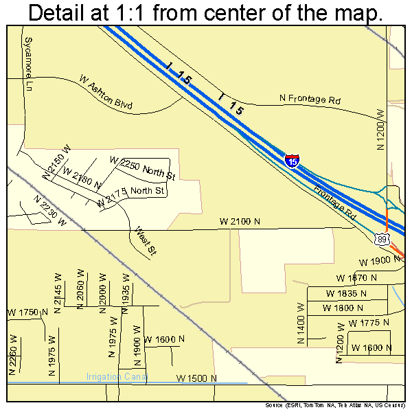 Lehi, Utah road map detail