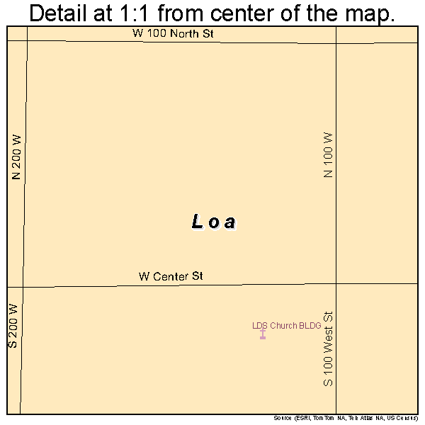 Loa, Utah road map detail