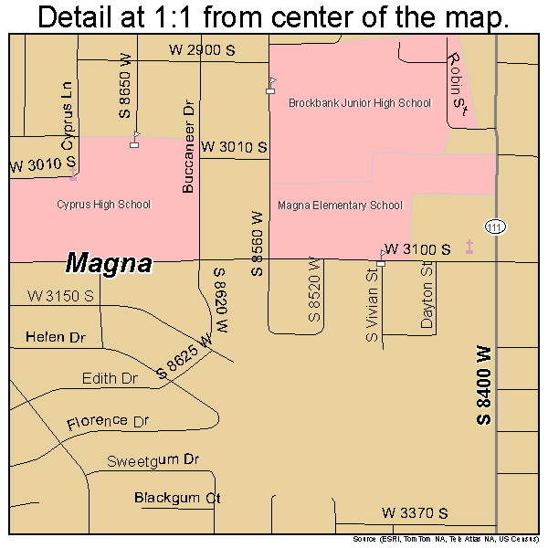 Magna, Utah road map detail