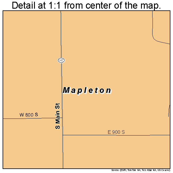 Mapleton, Utah road map detail