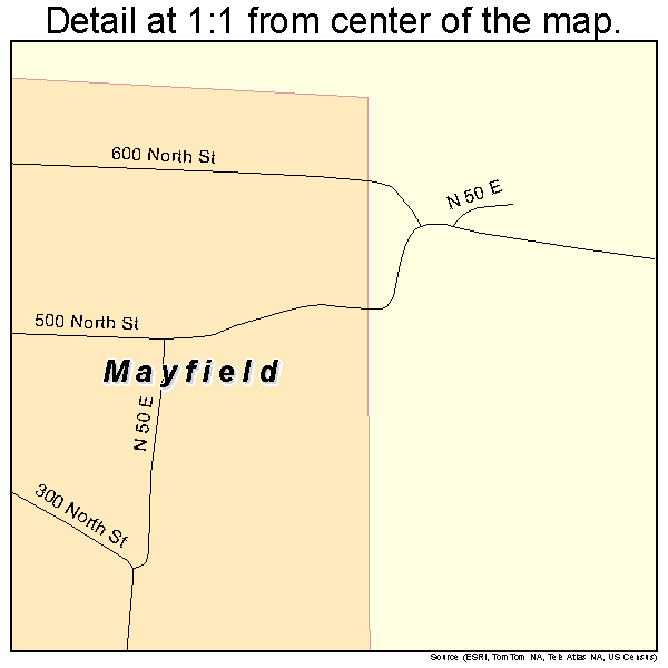 Mayfield, Utah road map detail