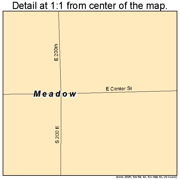 Meadow, Utah road map detail