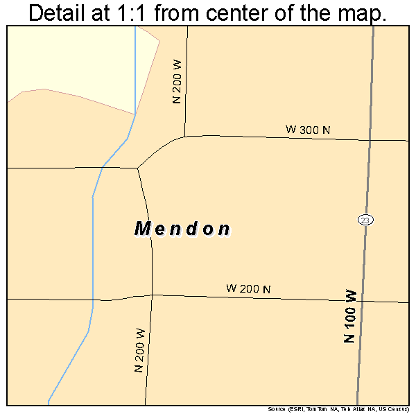 Mendon, Utah road map detail