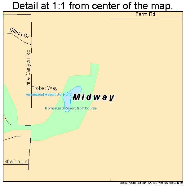 Midway, Utah road map detail
