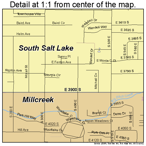 Millcreek, Utah road map detail