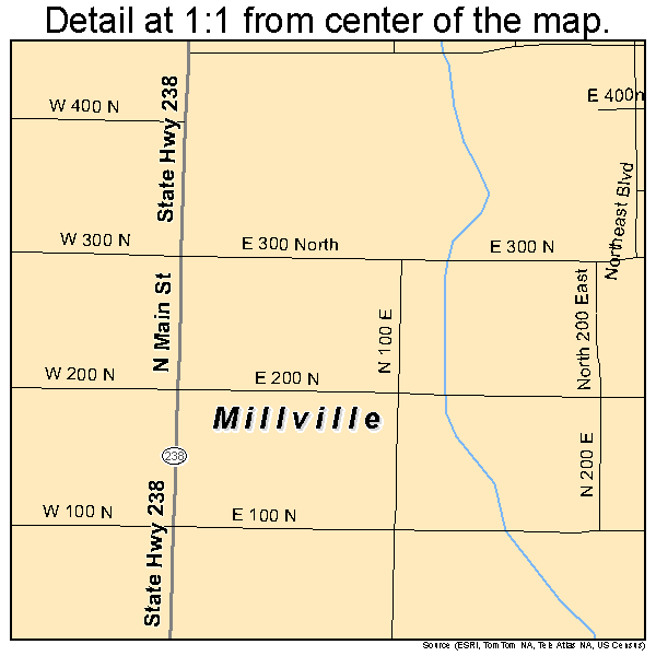 Millville, Utah road map detail