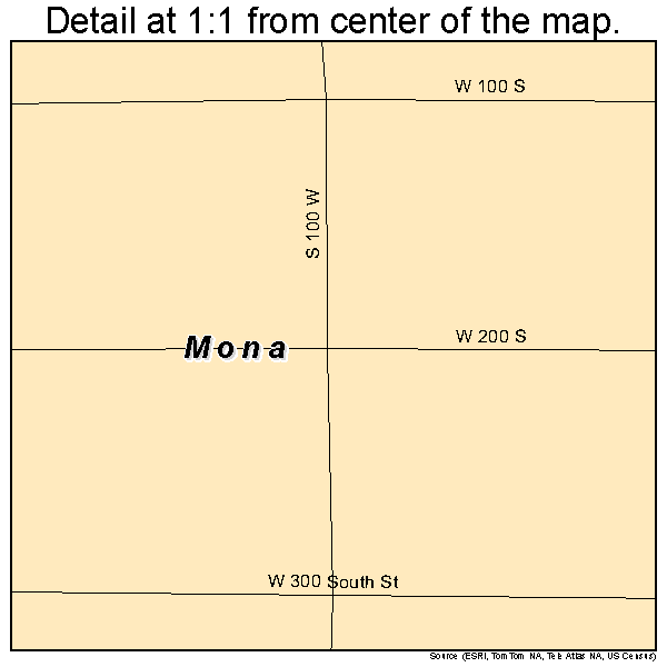 Mona, Utah road map detail