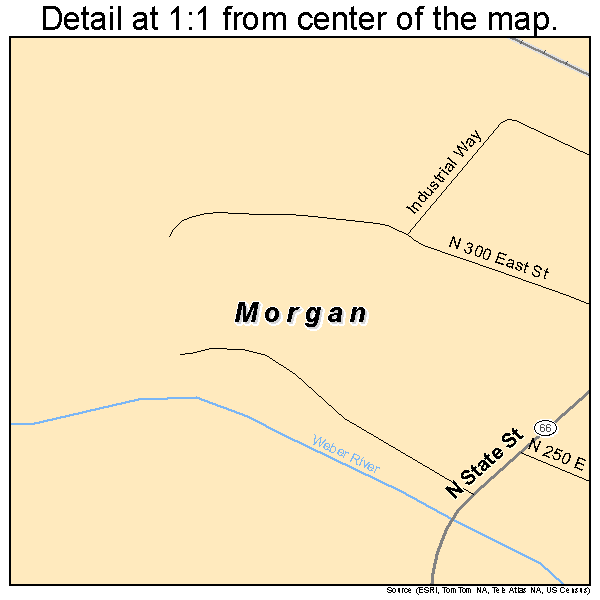 Morgan, Utah road map detail