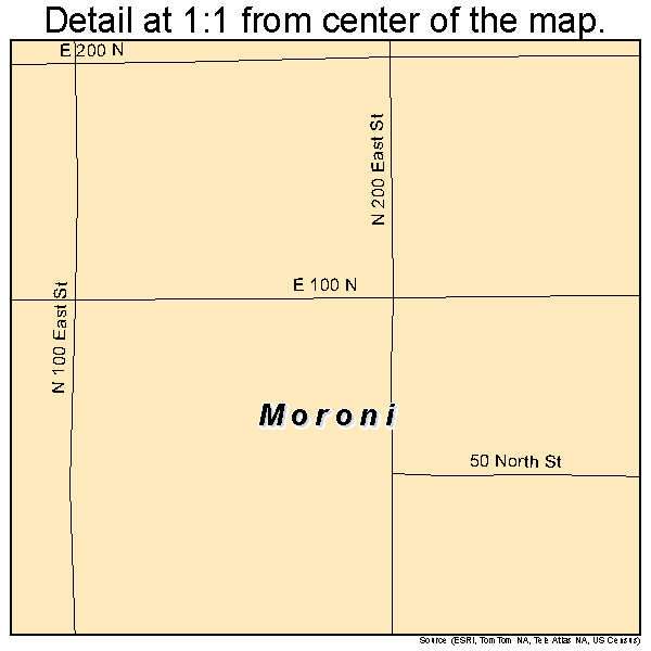 Moroni, Utah road map detail