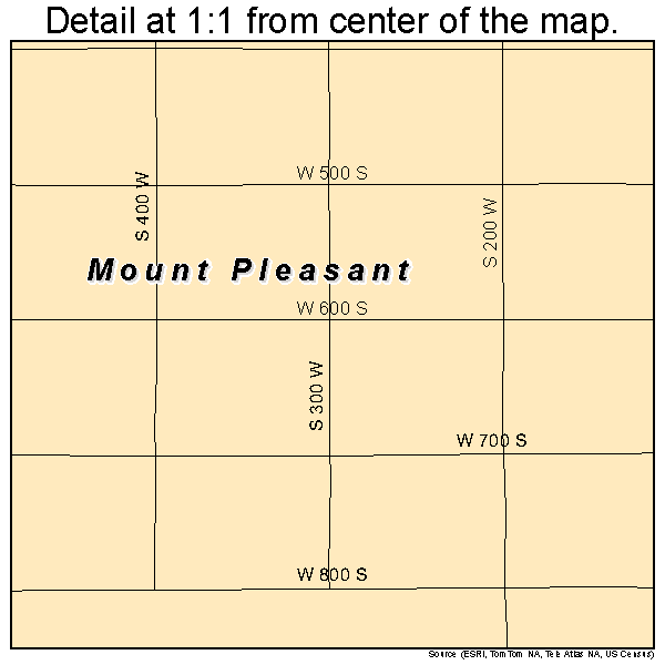 Mount Pleasant, Utah road map detail