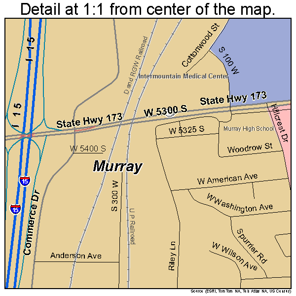 Murray, Utah road map detail
