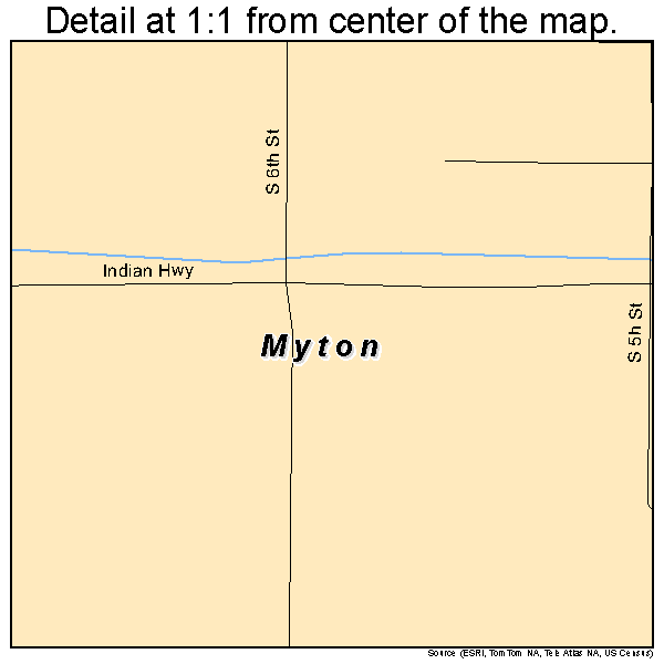 Myton, Utah road map detail