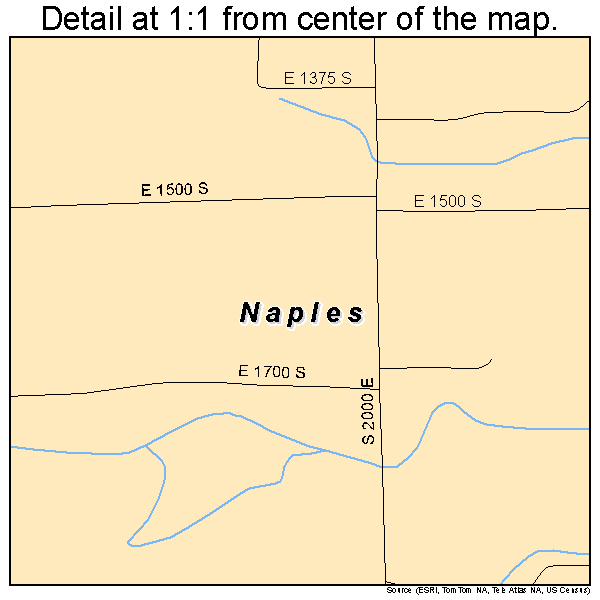 Naples, Utah road map detail