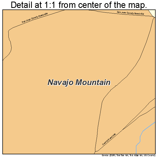 Navajo Mountain, Utah road map detail