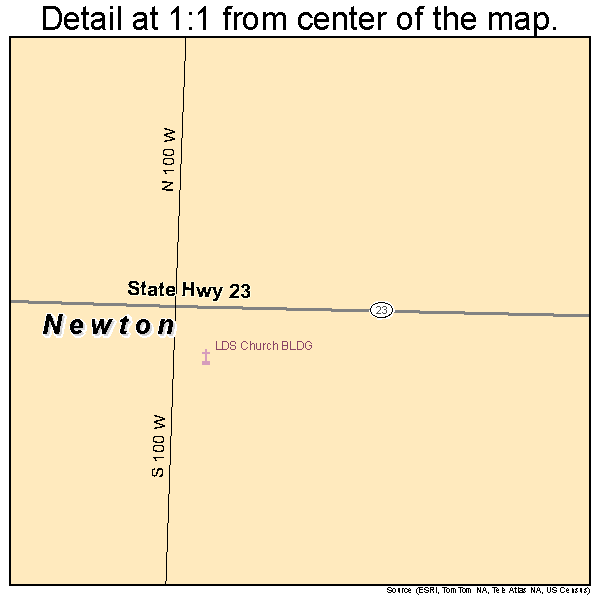 Newton, Utah road map detail