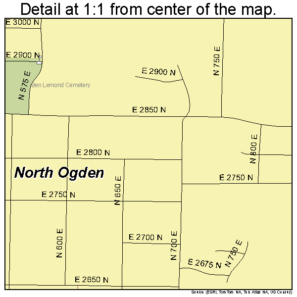 North Ogden, Utah road map detail