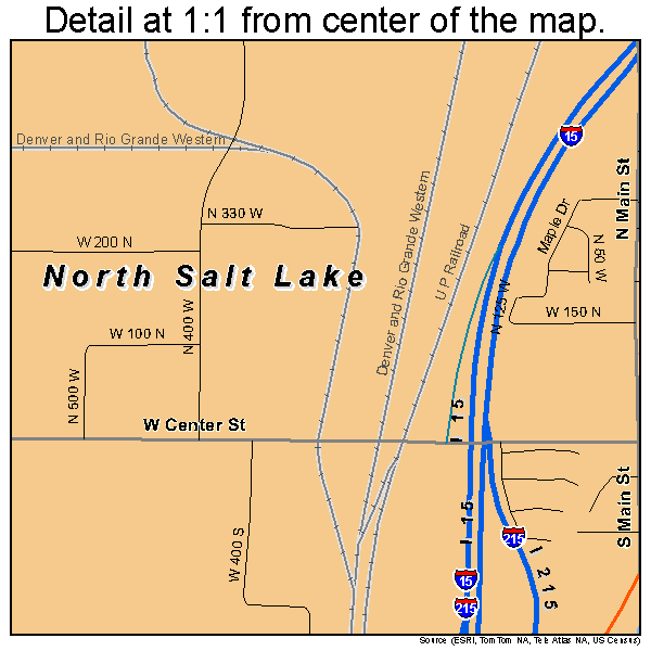 North Salt Lake, Utah road map detail