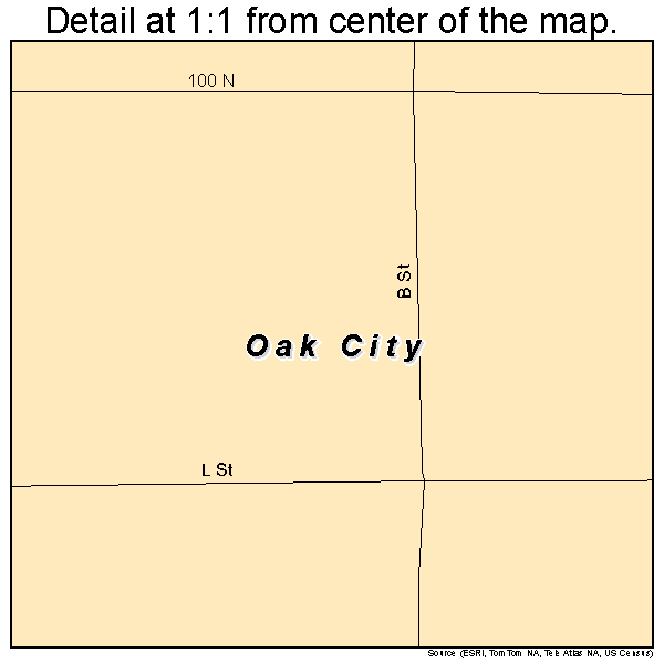 Oak City, Utah road map detail