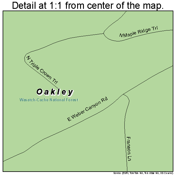 Oakley, Utah road map detail