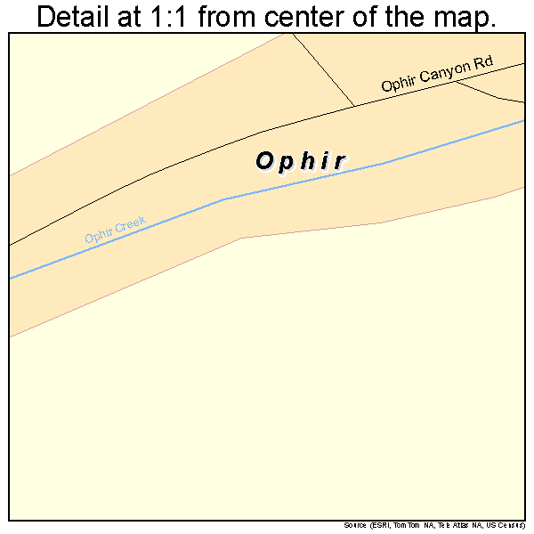 Ophir, Utah road map detail