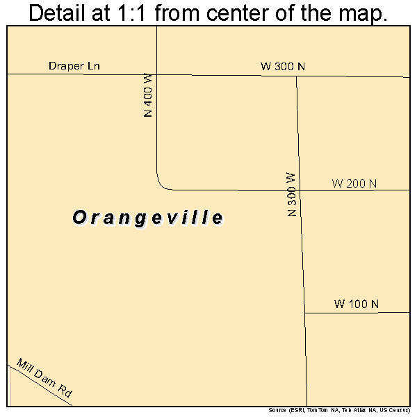 Orangeville, Utah road map detail