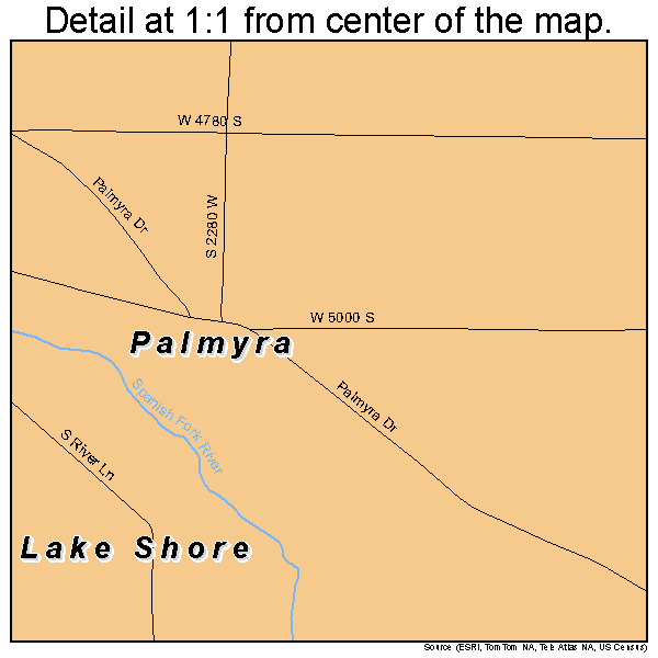 Palmyra, Utah road map detail
