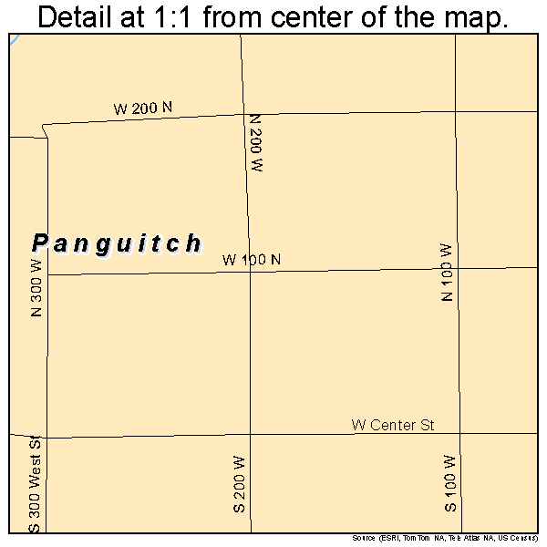 Panguitch, Utah road map detail