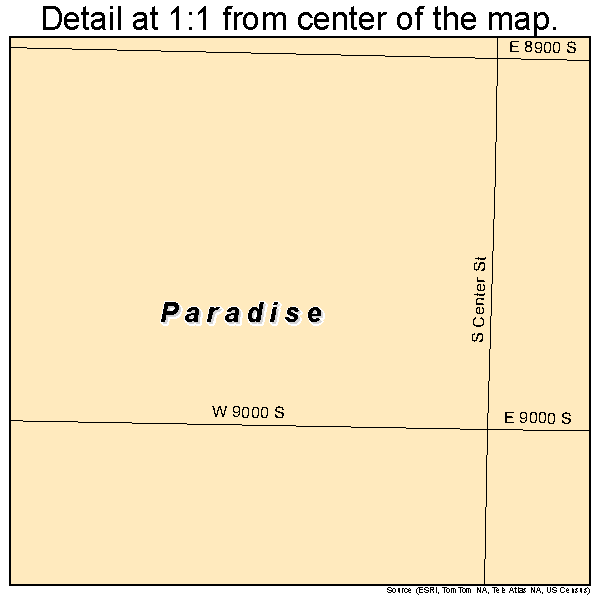 Paradise, Utah road map detail