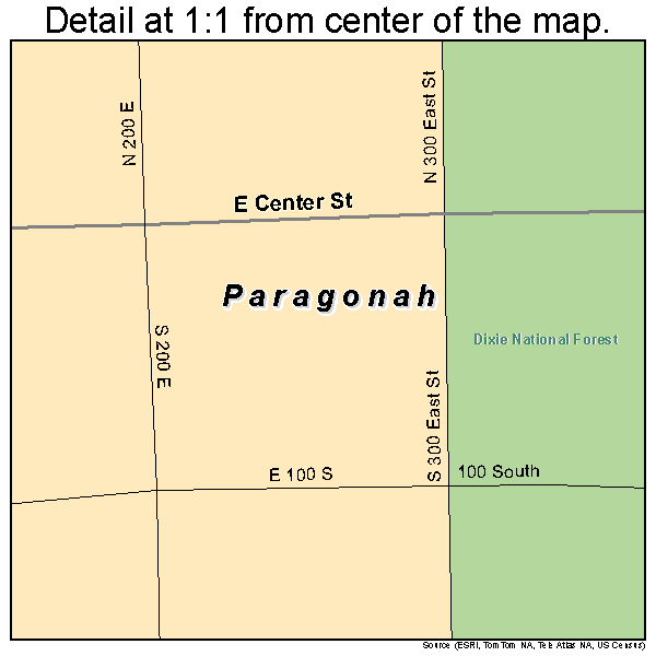 Paragonah, Utah road map detail