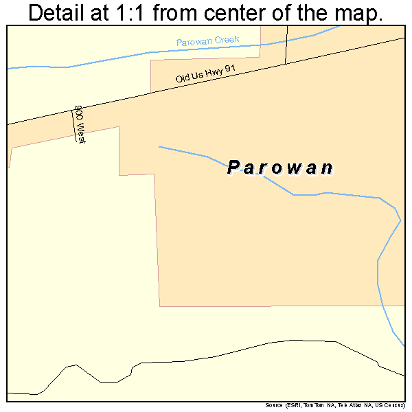 Parowan, Utah road map detail
