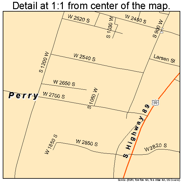Perry, Utah road map detail