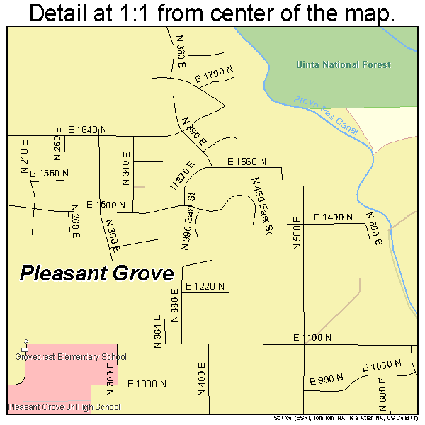 Pleasant Grove, Utah road map detail