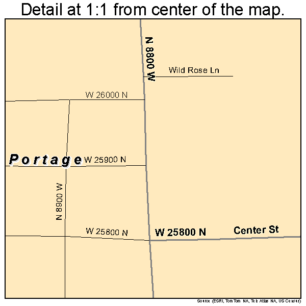 Portage, Utah road map detail