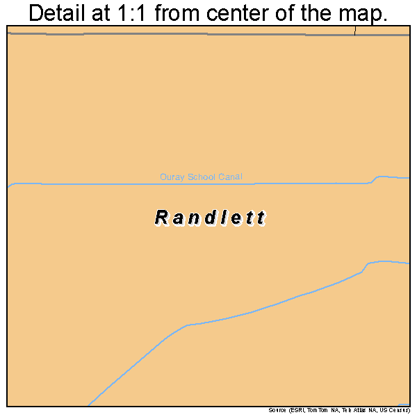 Randlett, Utah road map detail