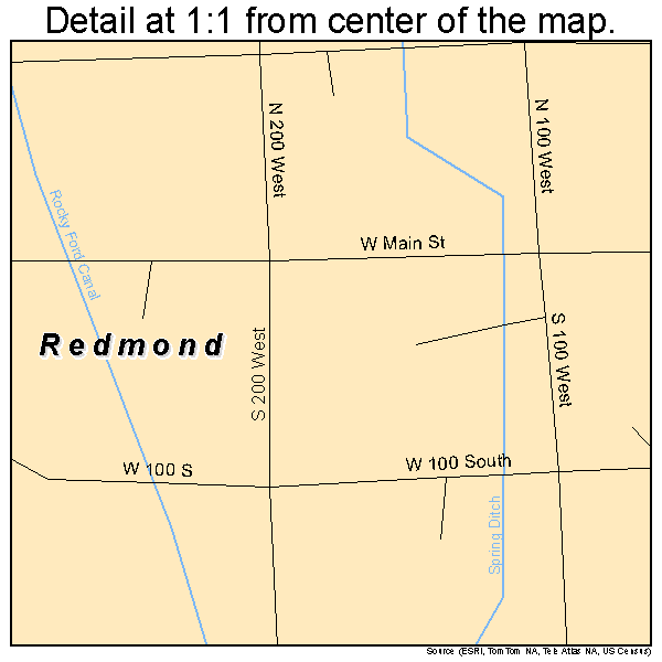 Redmond, Utah road map detail