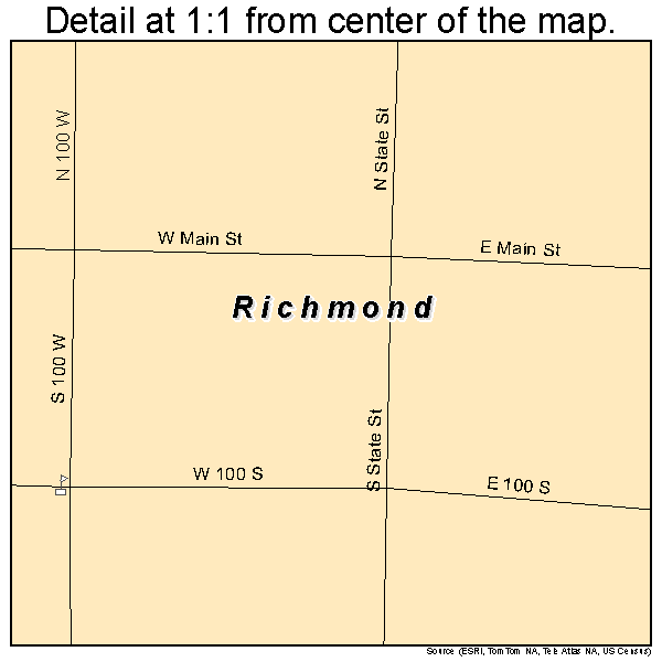 Richmond, Utah road map detail