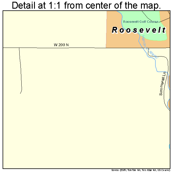 Roosevelt, Utah road map detail