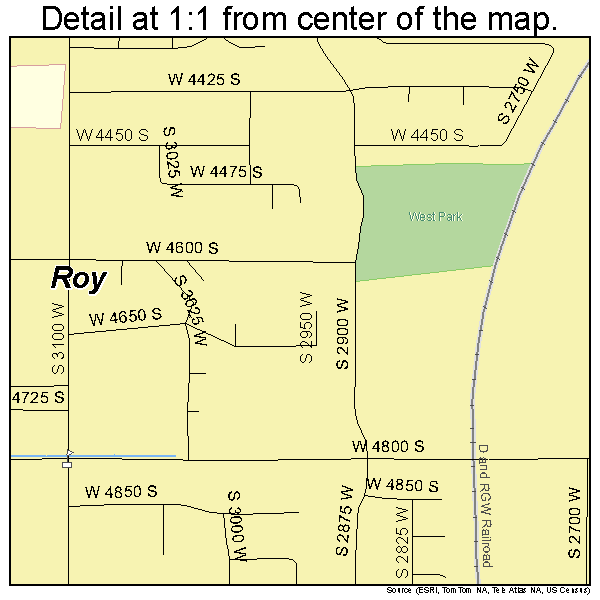 Roy, Utah road map detail