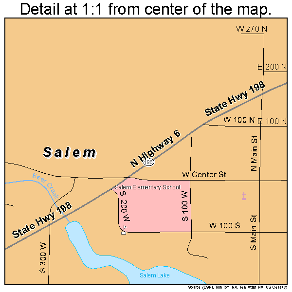 Salem, Utah road map detail