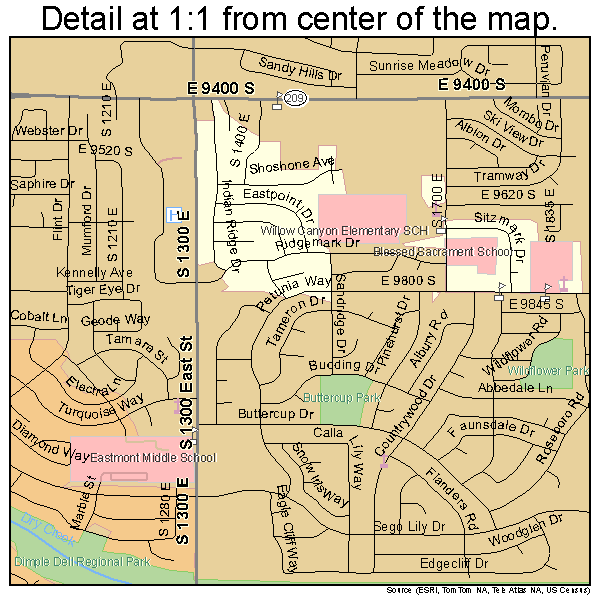 Sandy, Utah road map detail