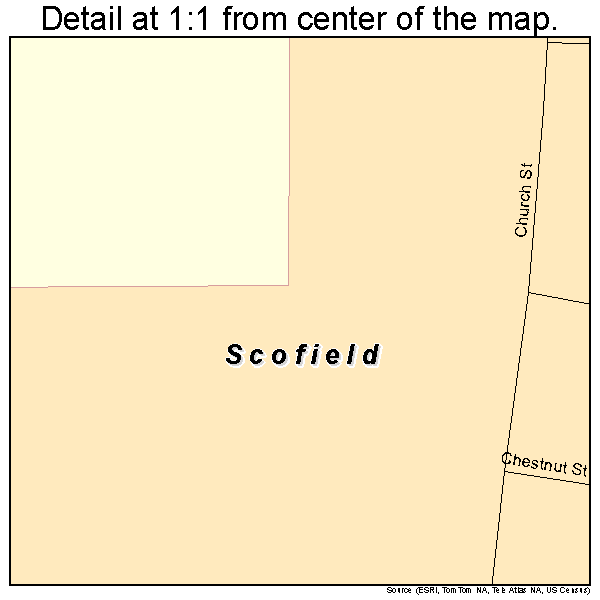 Scofield, Utah road map detail