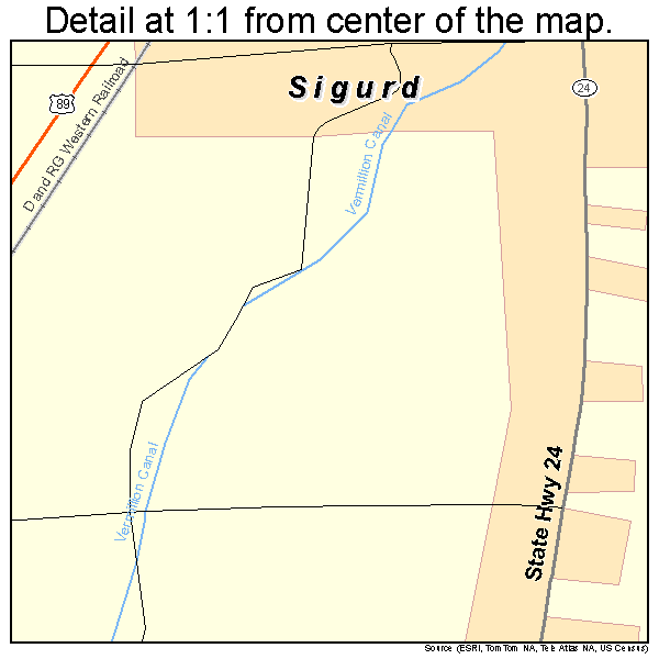 Sigurd, Utah road map detail