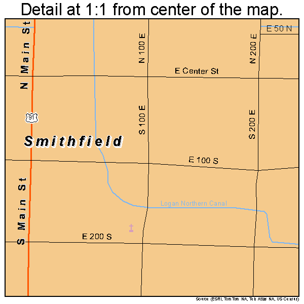 Smithfield, Utah road map detail