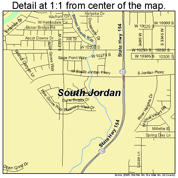 South Jordan, Utah road map detail