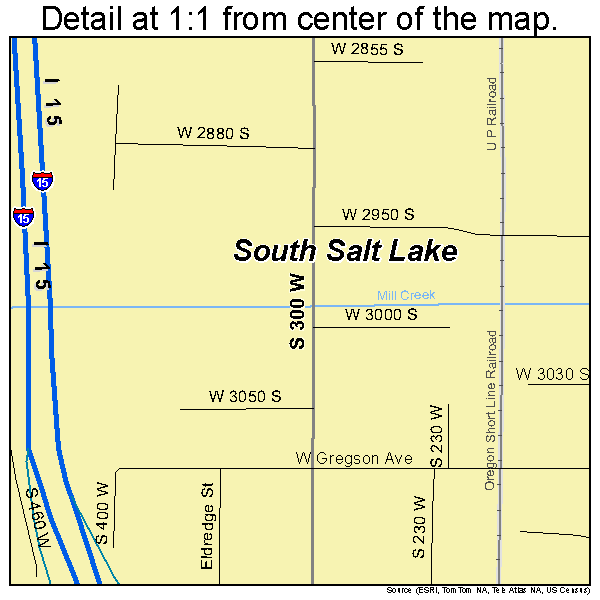 South Salt Lake, Utah road map detail
