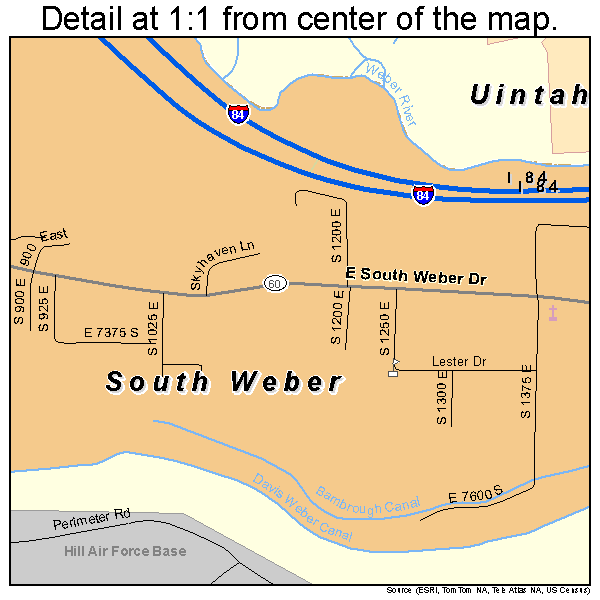 South Weber, Utah road map detail