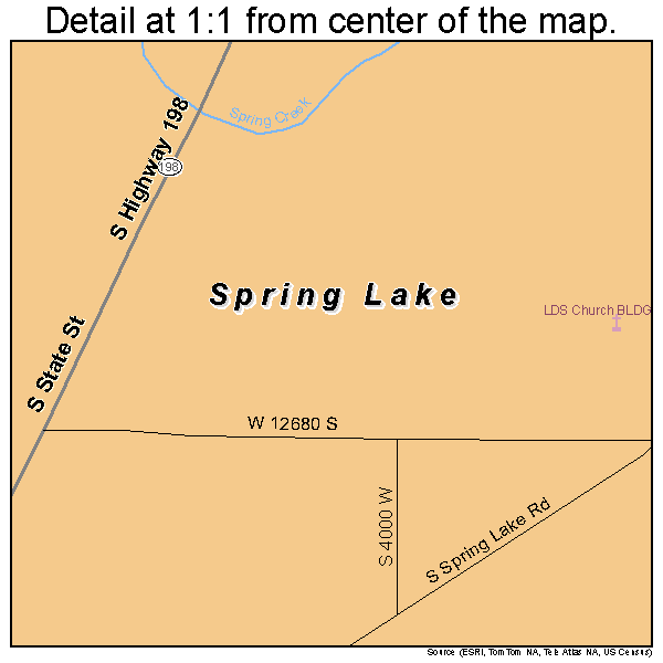 Spring Lake, Utah road map detail