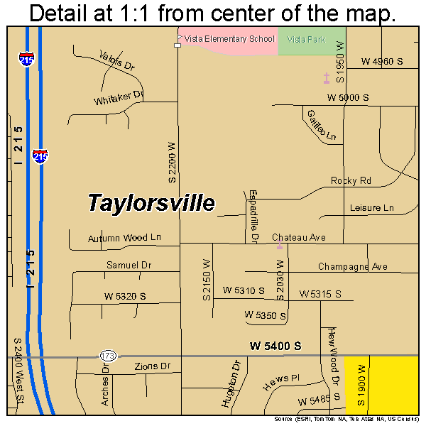 Taylorsville, Utah road map detail