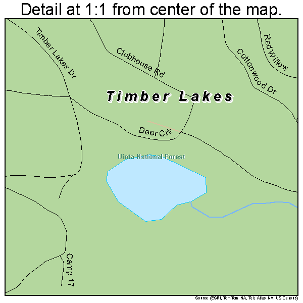 Timber Lakes, Utah road map detail